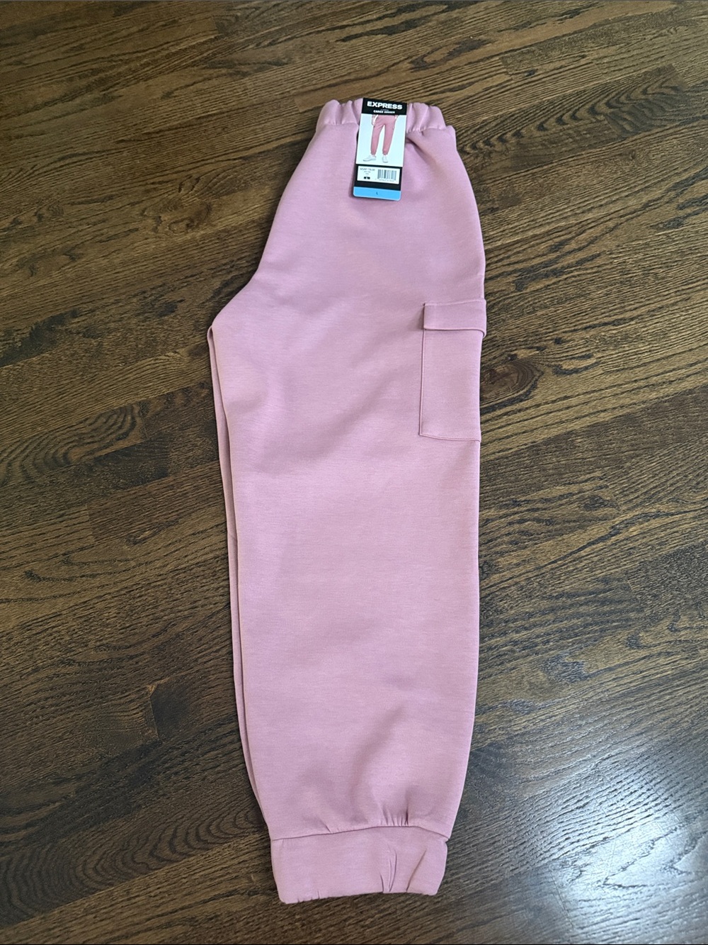 Express Cargo Joggers in Dusty Pink large stretchy pants - Picture 2 of 3